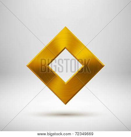 Gold Abstract Rhombic Button Template