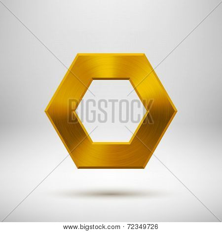 Gold Abstract Polygon Button Template