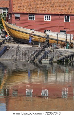 Old Shipyard In The Village Of Spakenburg