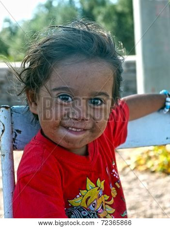 Portrait of a little village girl