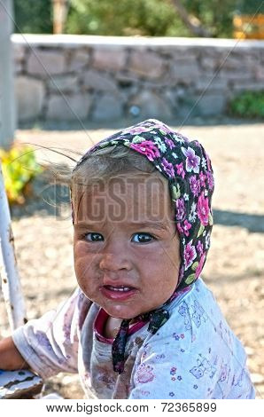 Portrait of a village baby girl