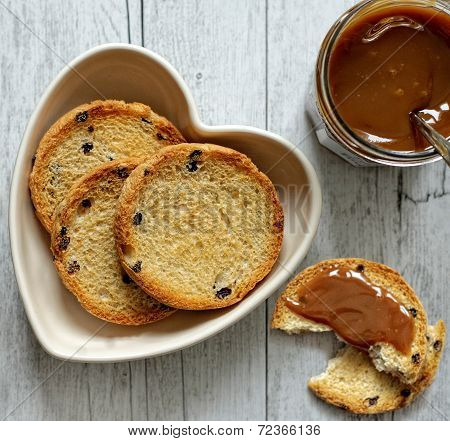 Rusks With Milk Jam