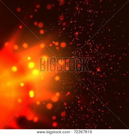 Sun fire and bokeh background