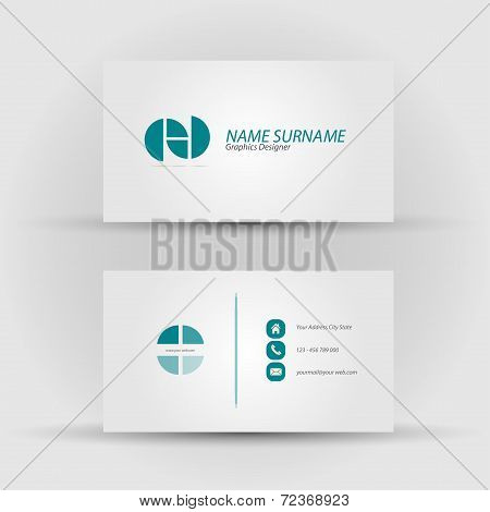 Set of modern vector business card