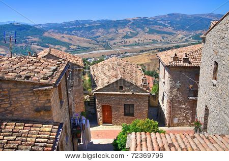 Panoramic view of Guardia Perticara. Basilicata. Italy.