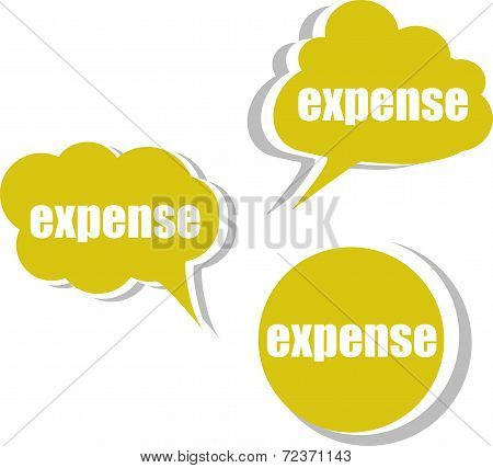 Expence. Set Of Stickers, Labels, Tags. Business Banners, Template For Infographics