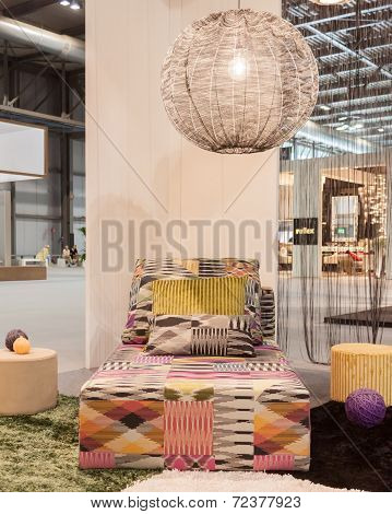 Missoni Sofa On Display At Homi, Home International Show In Milan, Italy
