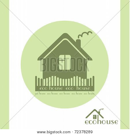 Building Materials Eco Emblem Green Circle Isolated