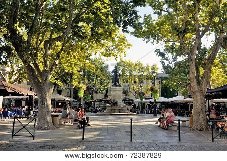 The Main Square Of Aigues-mortes