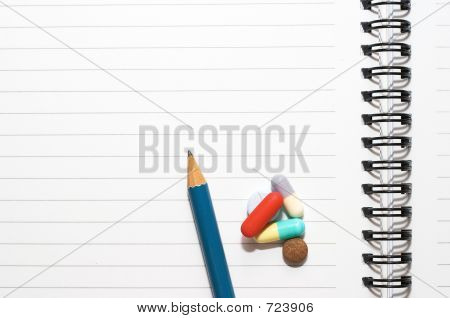 Editor, einen Bleistift, Pillen