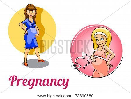Two pregnancy woman characters