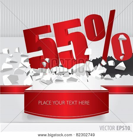 Red 55 Percent Discount On Vector Cracked Ground On White Background