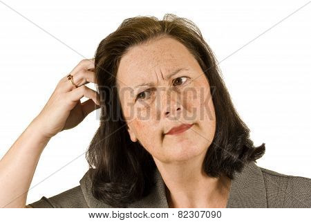 Woman Scratching Head Wondering