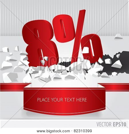 Red 8 Percent Discount On Vector Cracked Ground On White Background