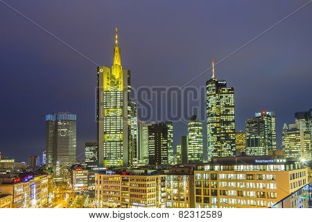 View To Skyline Of Frankfurt With Hauptwache