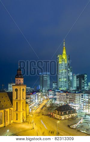 View To Skyline Of Frankfurt With Hauptwache