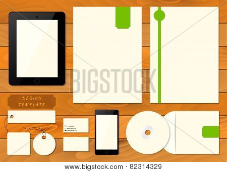 Empty set mockup of corporate identity elements.