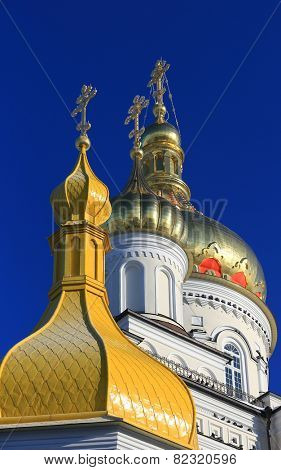 Pochaev's Lavra Cupola at nice day, Ukraine