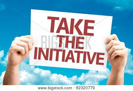 Take the Initiative card with sky background