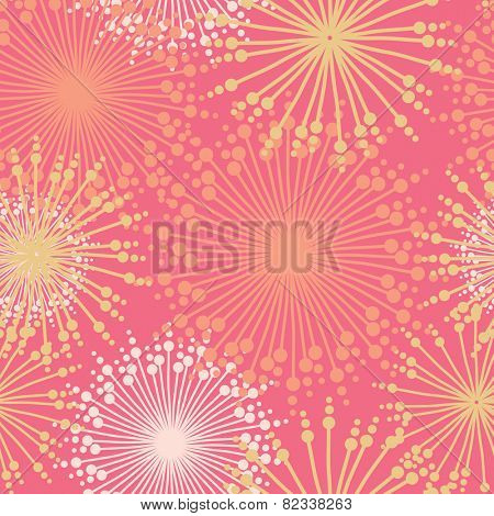 Seamless pattern with abstract  dehlia flowers. Vector illustration.