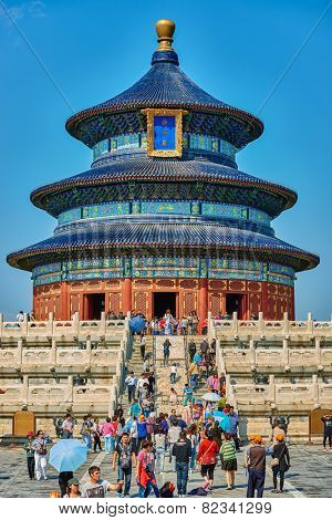 Beijing , China - September 24, 2014: people tourist visiting the Temple of Heaven Beijing China Beijing China