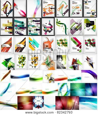Mega collection of business corporate backgrounds, flyer, brochure design template
