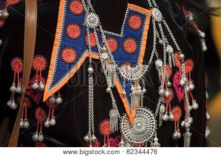 traditional clothes and silver jewelery of Muser hill tribe.