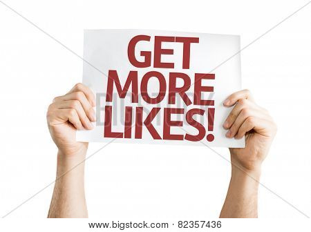 Get More Likes card isolated on white background