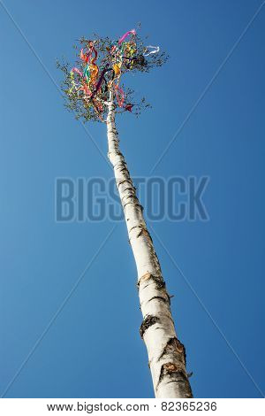 Beautiful Maypole And Blue Sky