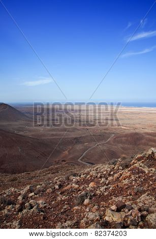 Northern Fuerteventura, View From  Bayuyo Volcano Towards Majanicho