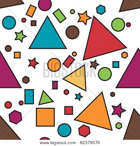 Colorful pattern of different geometrical shapes.