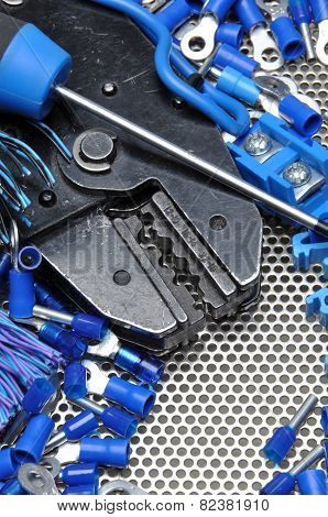 Tools for electricians crimpers and accessories