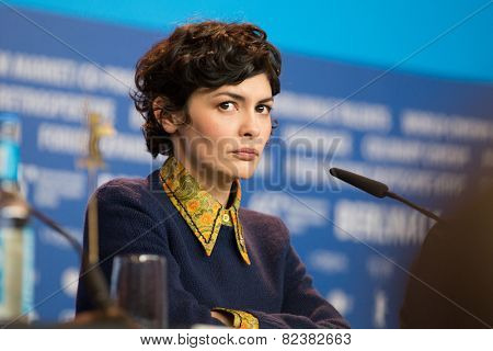 BERLIN- FEBRUARY, 05: Actress Audrey Tautou. International Jury of Berlinale. Press Conference at Hyatt Hotel, February, 05, 2015 in Berlin, Germany