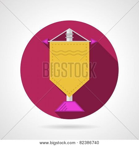 Pink flat vector icon for yellow pennant