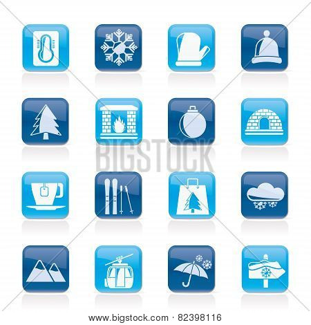 Winter, Sport and relax icons