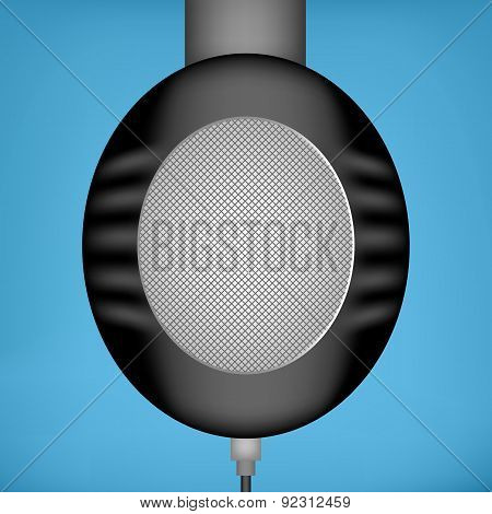 Black headphones, side view