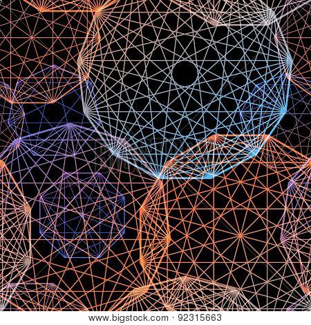Concentric colored circles, seamles pattern.