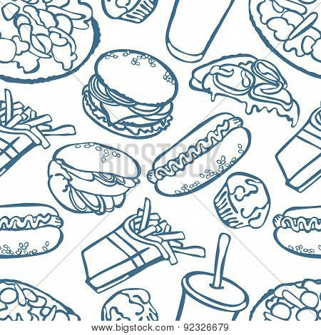 Fast food. Vector seamless illustration