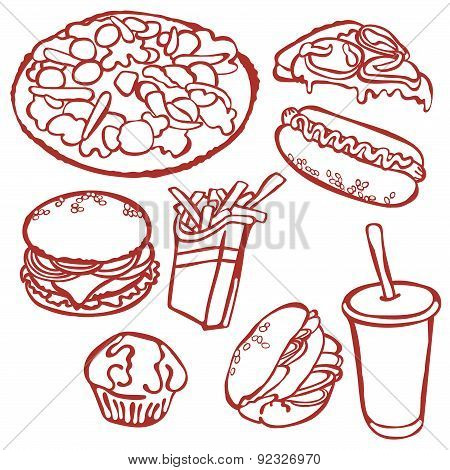 Fast food. Vector illustration
