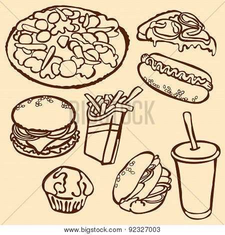 Fast food. Vector illustration