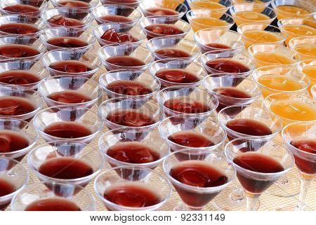Group of martini glasses