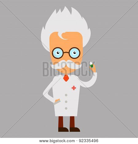 Doctor with pill