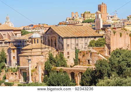 Roman Forum In Rome Italy