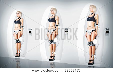 Female Cyborg Suit Sexy Maid.