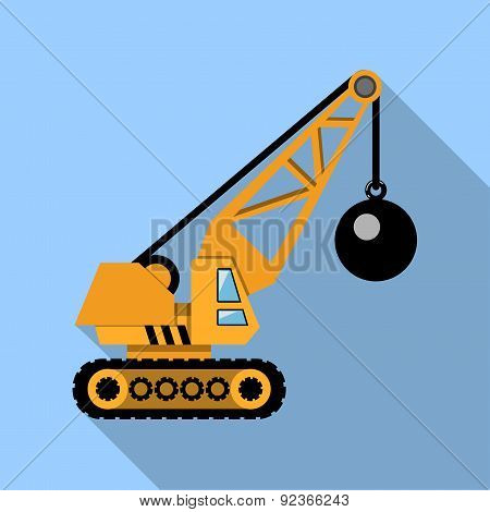 Crane with Wrecking Ball