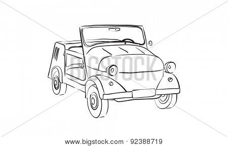 sketch of Soviet old-timer car