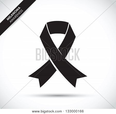 a black melanoma cancer awareness ribbon image