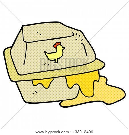 freehand drawn cartoon greasy takeout