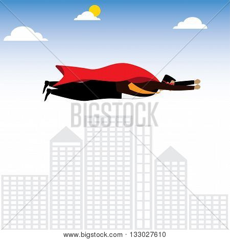 Businessman Or Executive As A Superhero Or Superman - Vector Graphic