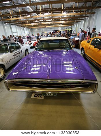 Cracow Poland - May 21 2016: Dodge Charger R-t Displayed At 3rd Edition Of Moto Show In Cracow Polan